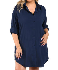 Maxine Of Hollywood - Woven Covers Button Down Tunic - Plus