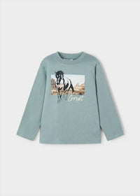 Mayoral - Boys Long Sleeve Horse Tee