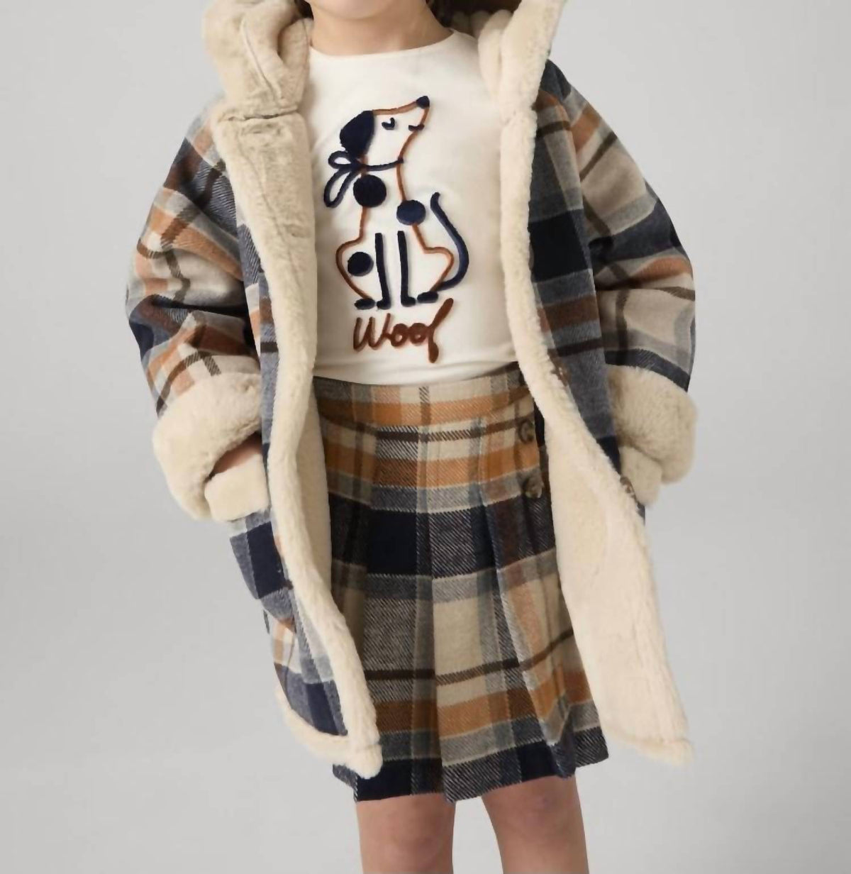Mayoral - Double Face Plaid Coat