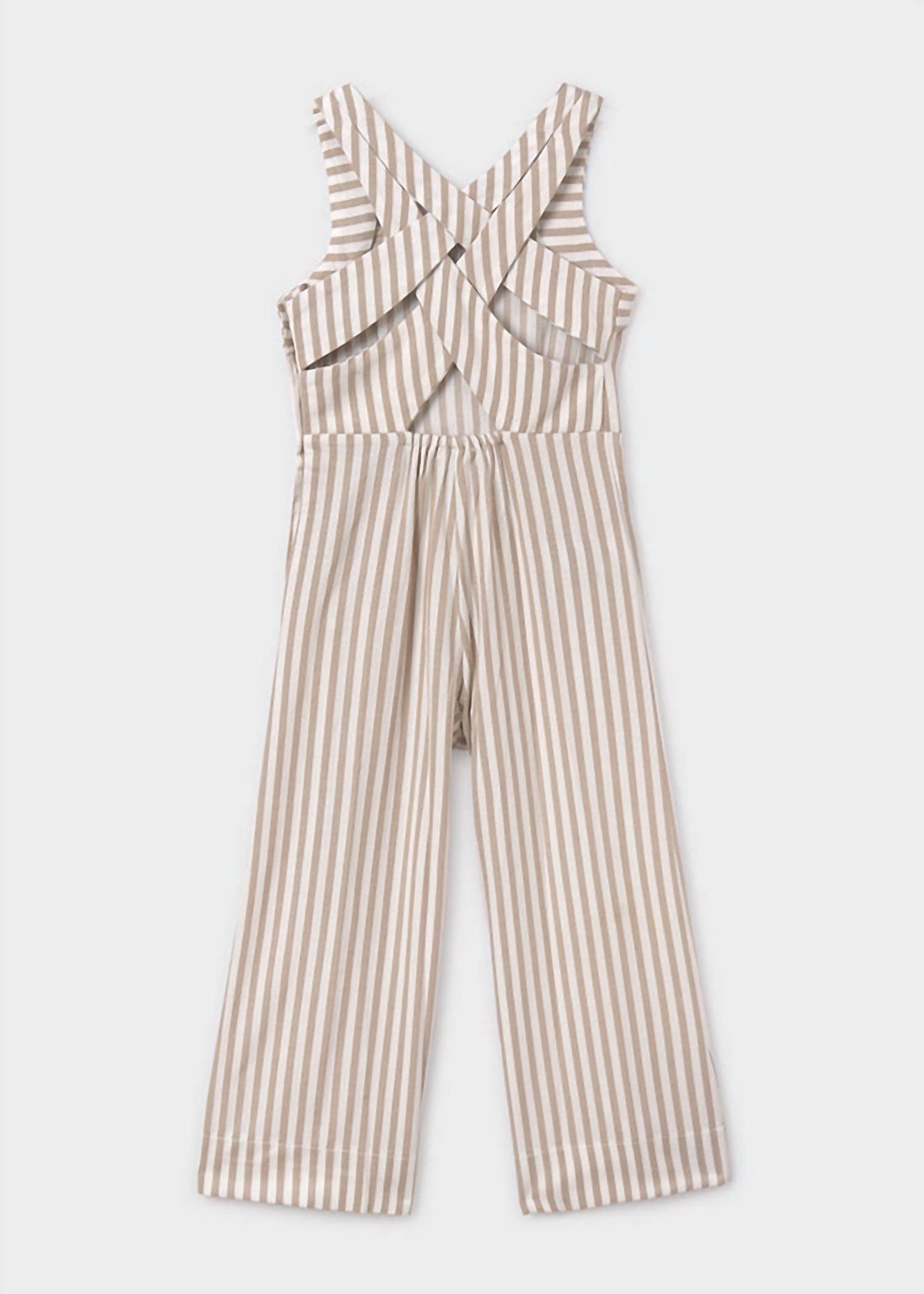 Mayoral - Girls Stripe Viscose Blend Jumpsuit