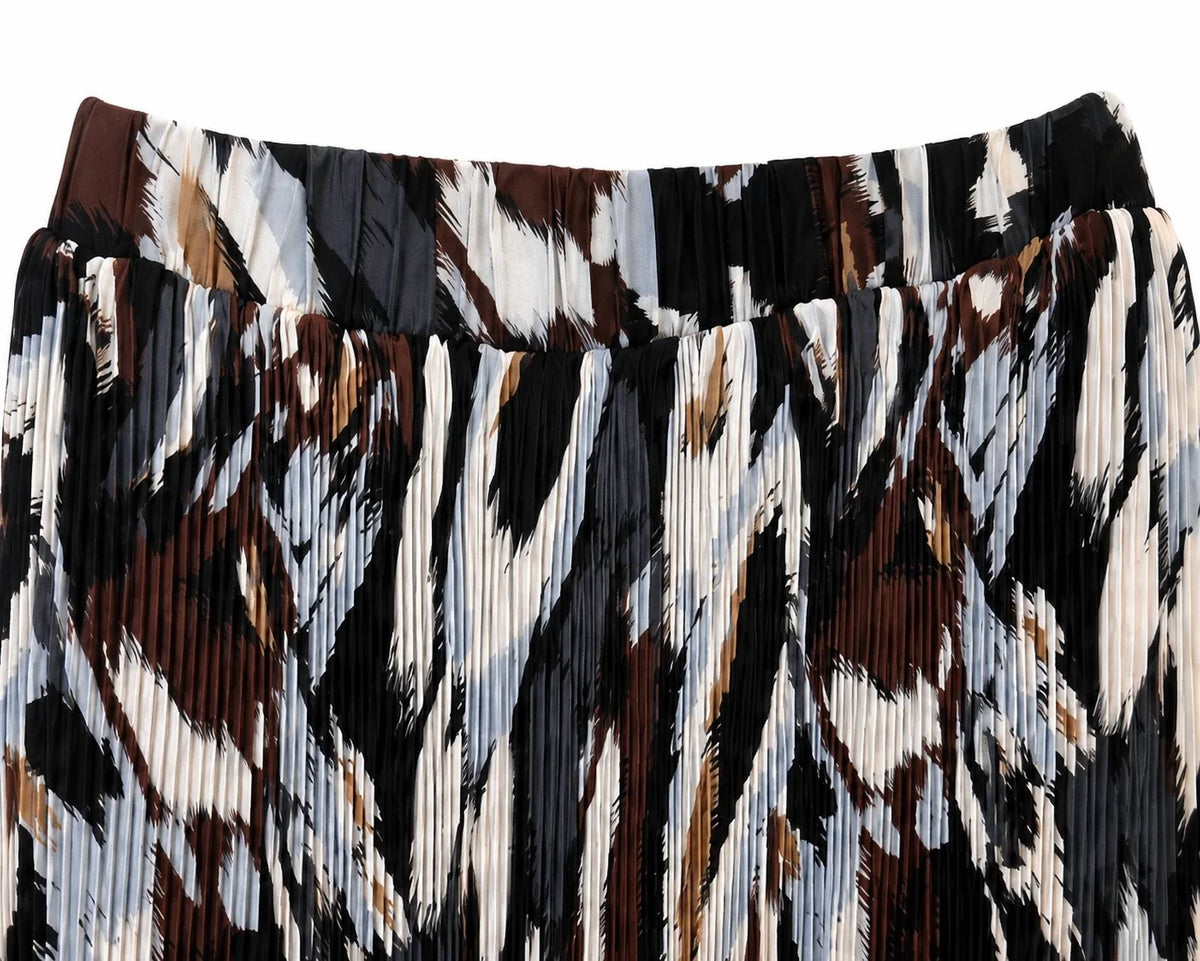 Mb By Tribal - Flowy Plisse Printed Skirt