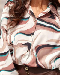Mccolin - Swirls Button Front Top