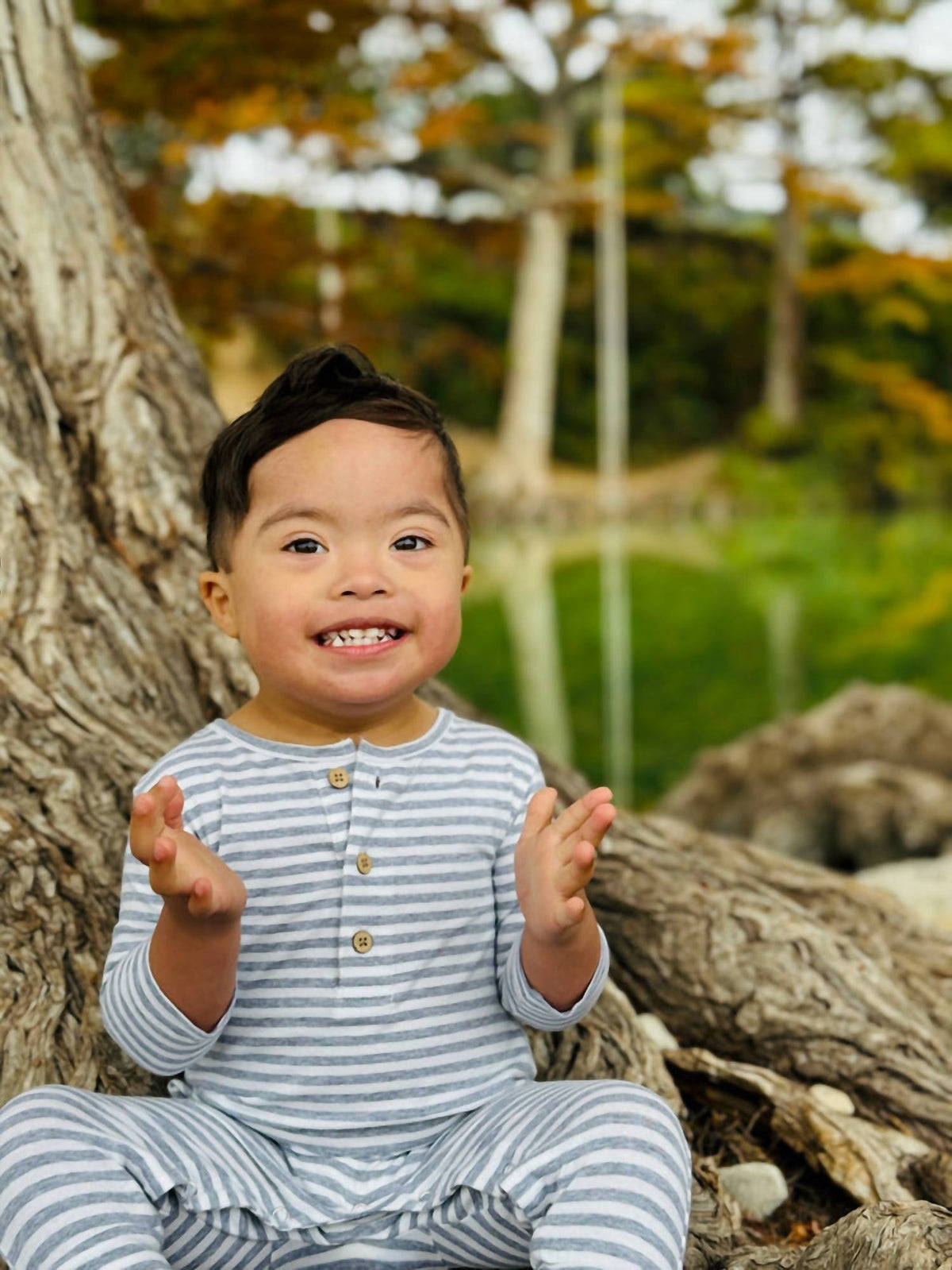 Me & Henry - Boy's Mason Stripe Romper