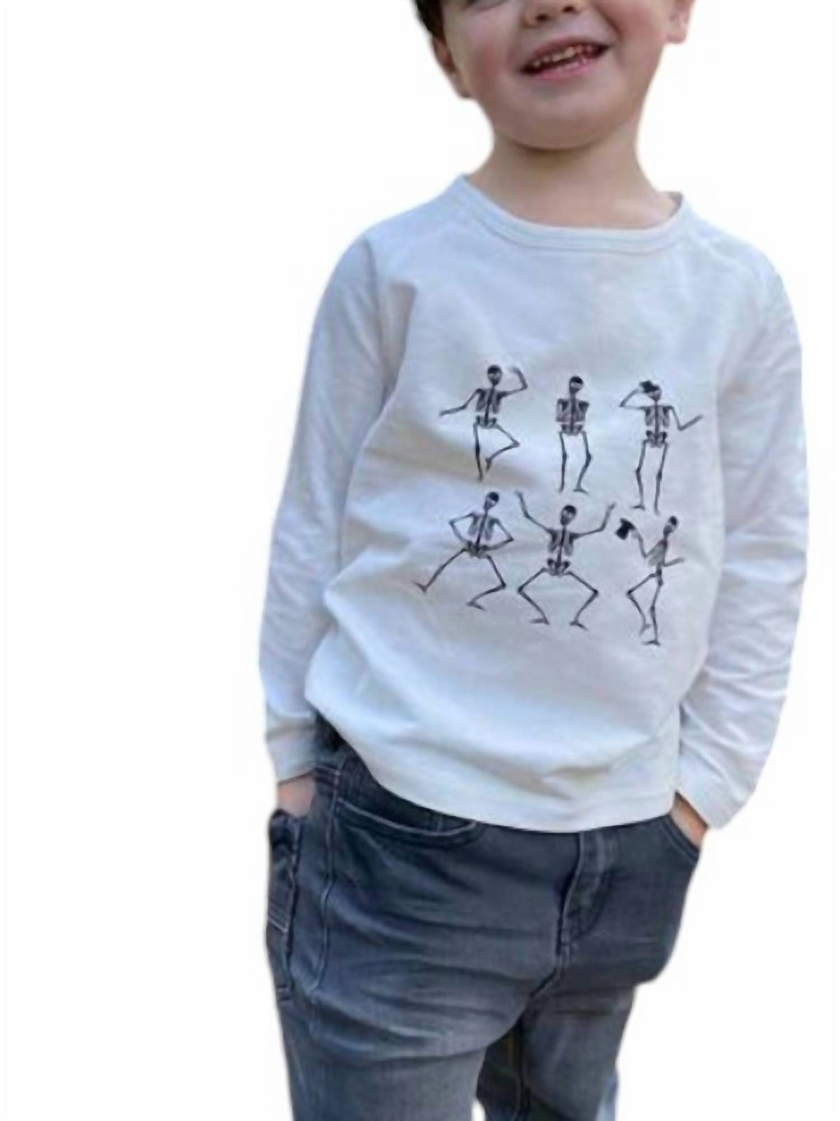 Me & Henry - Boy's Walhalla Skeleton Long Sleeve Raglan Shirt