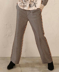 Me369 - Marilyn Printed Pants - beige - clothing - pants