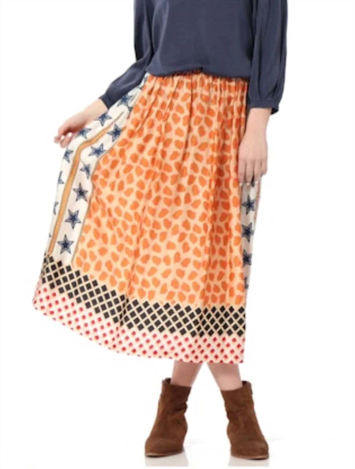 Me369 - Printed Midi Skirt