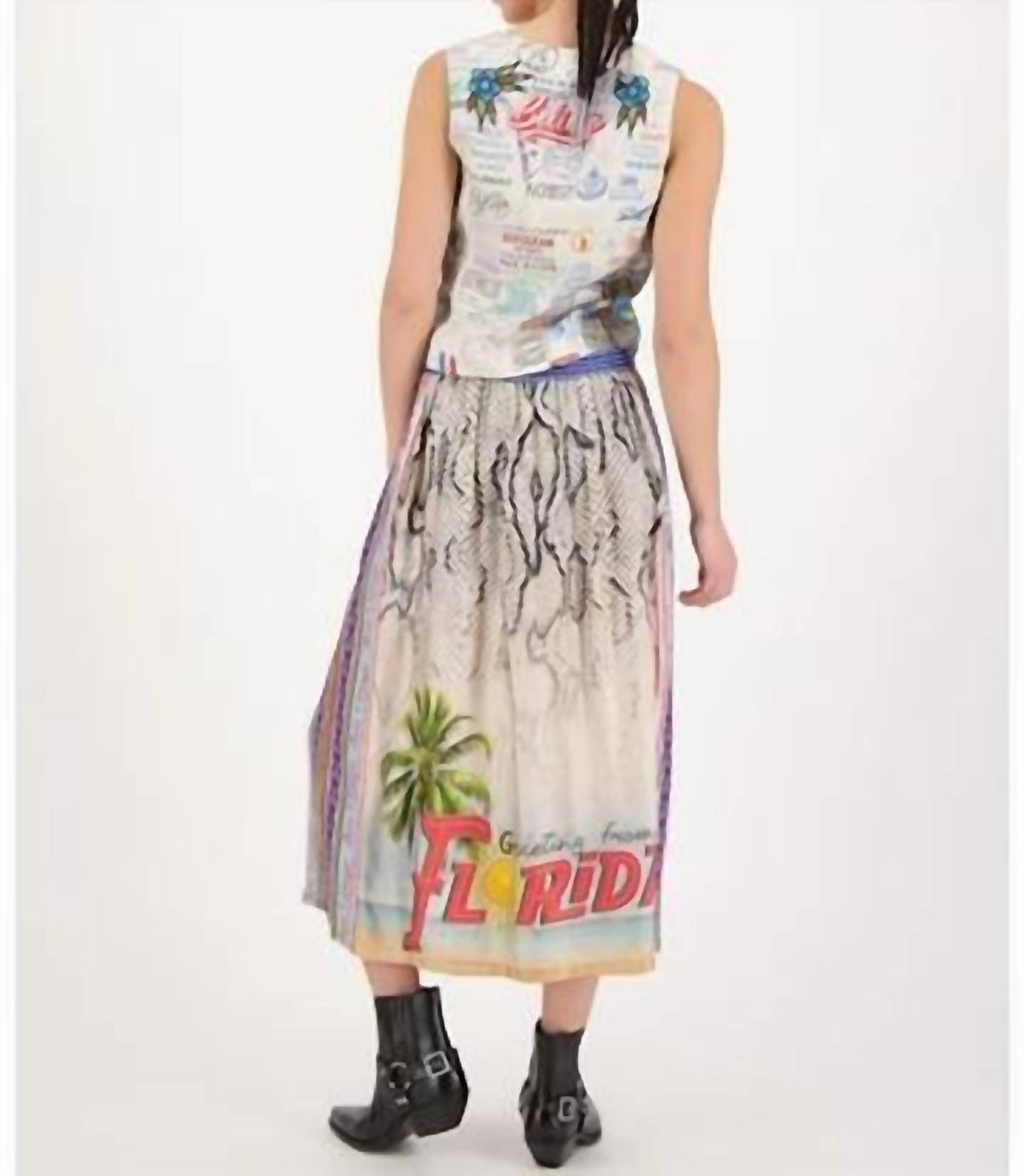 Me369 - Vanessa Printed Midi Skirt