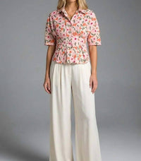 Meet Me In Santorini - Button Front Top