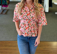 Meet Me In Santorini - Button Front Top