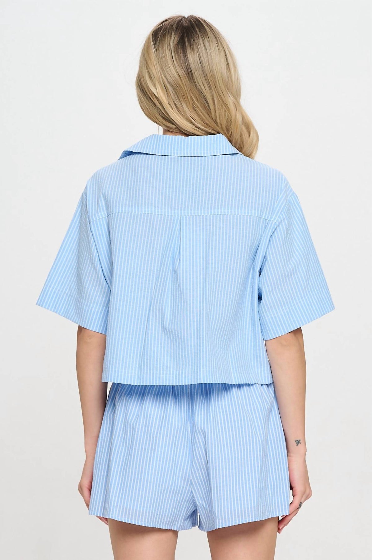 Meet Me In Santorini - Cerulean Stripe Set