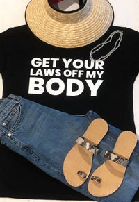 Melissa Masse - Get Your Laws Off My Body T-shirt - black - clothing - cotton