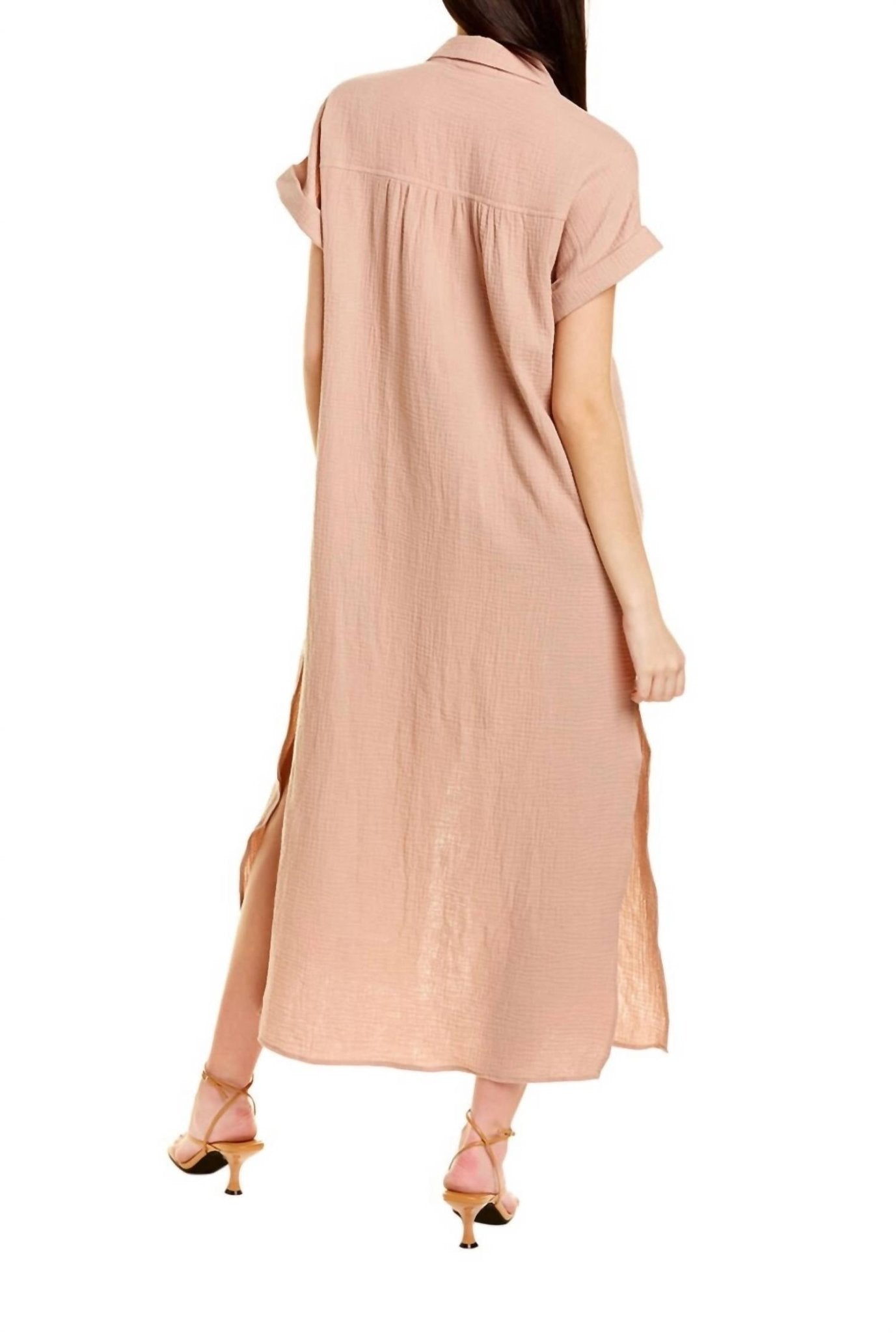 Melissa Masse - Shirt Maxi Dress - beige - clothing - cotton - blend