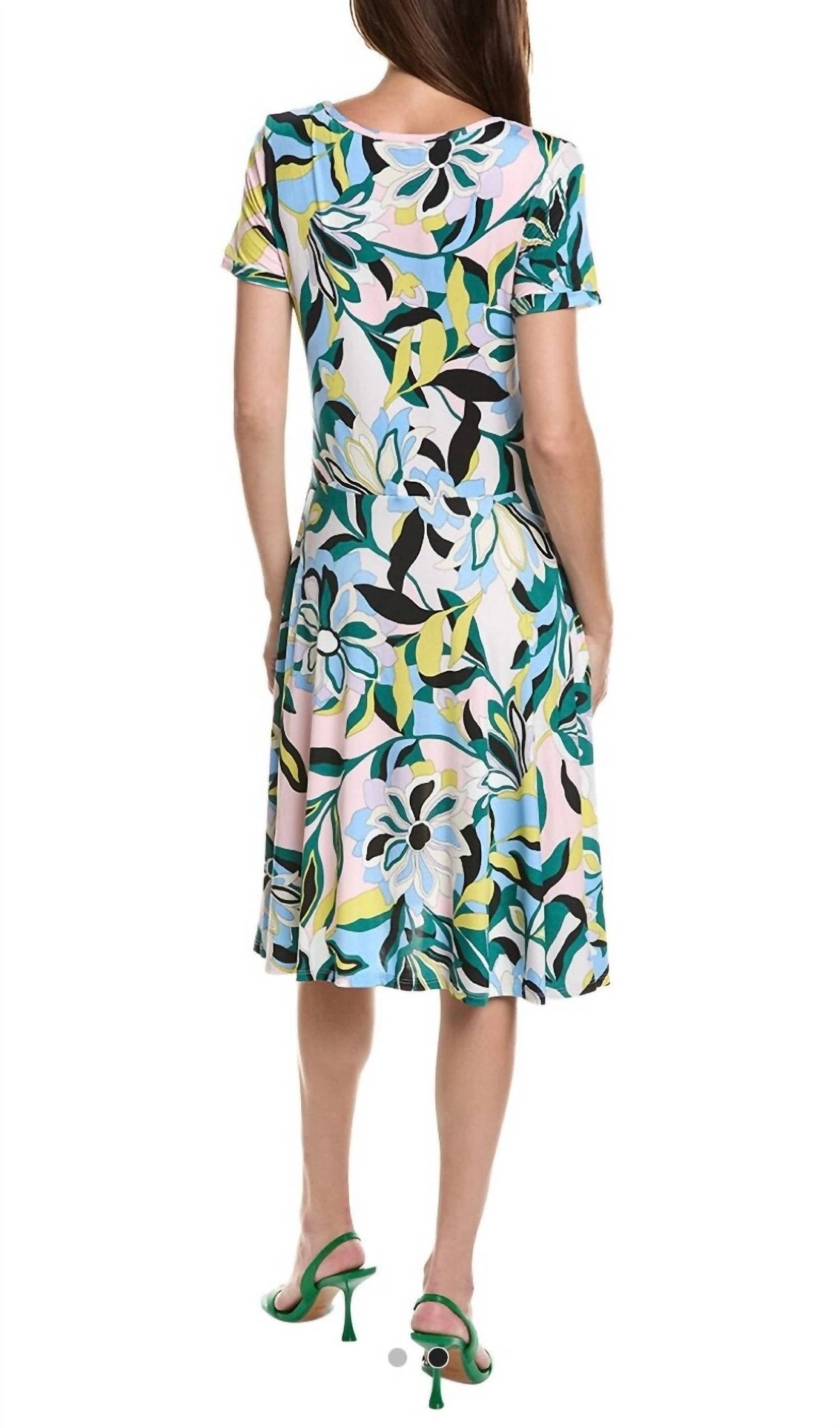 Melissa Masse - Swirl Floral Printed Jersey Dress - clothing - dresses - floral