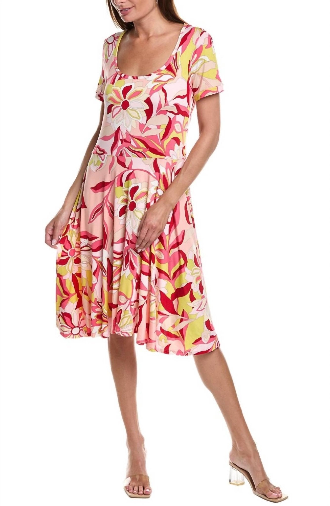 Melissa Masse - Swirl Floral Printed Jersey Dress - clothing - dresses - floral