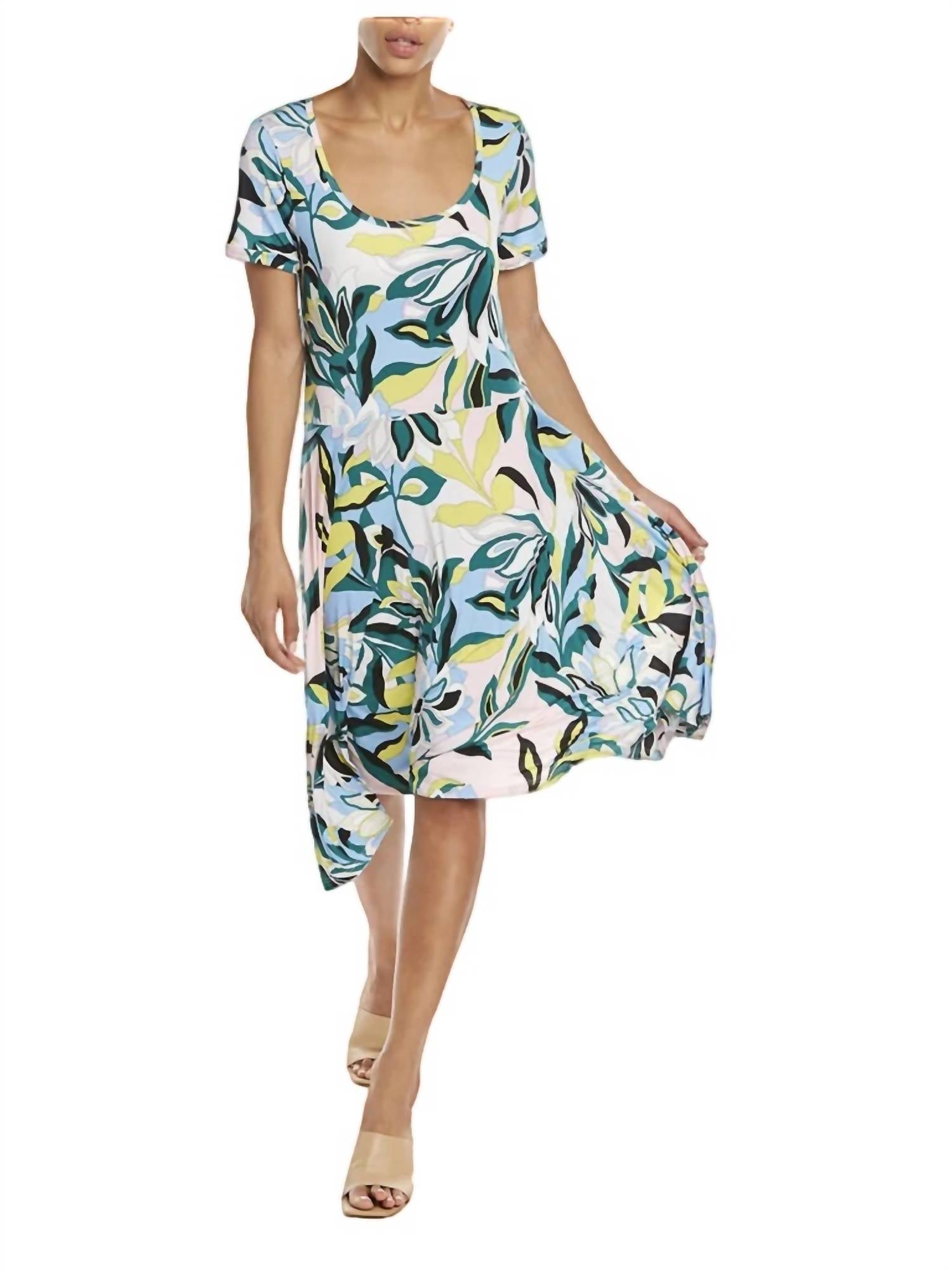 Melissa Masse - Swirl Floral Printed Jersey Dress - clothing - dresses - floral