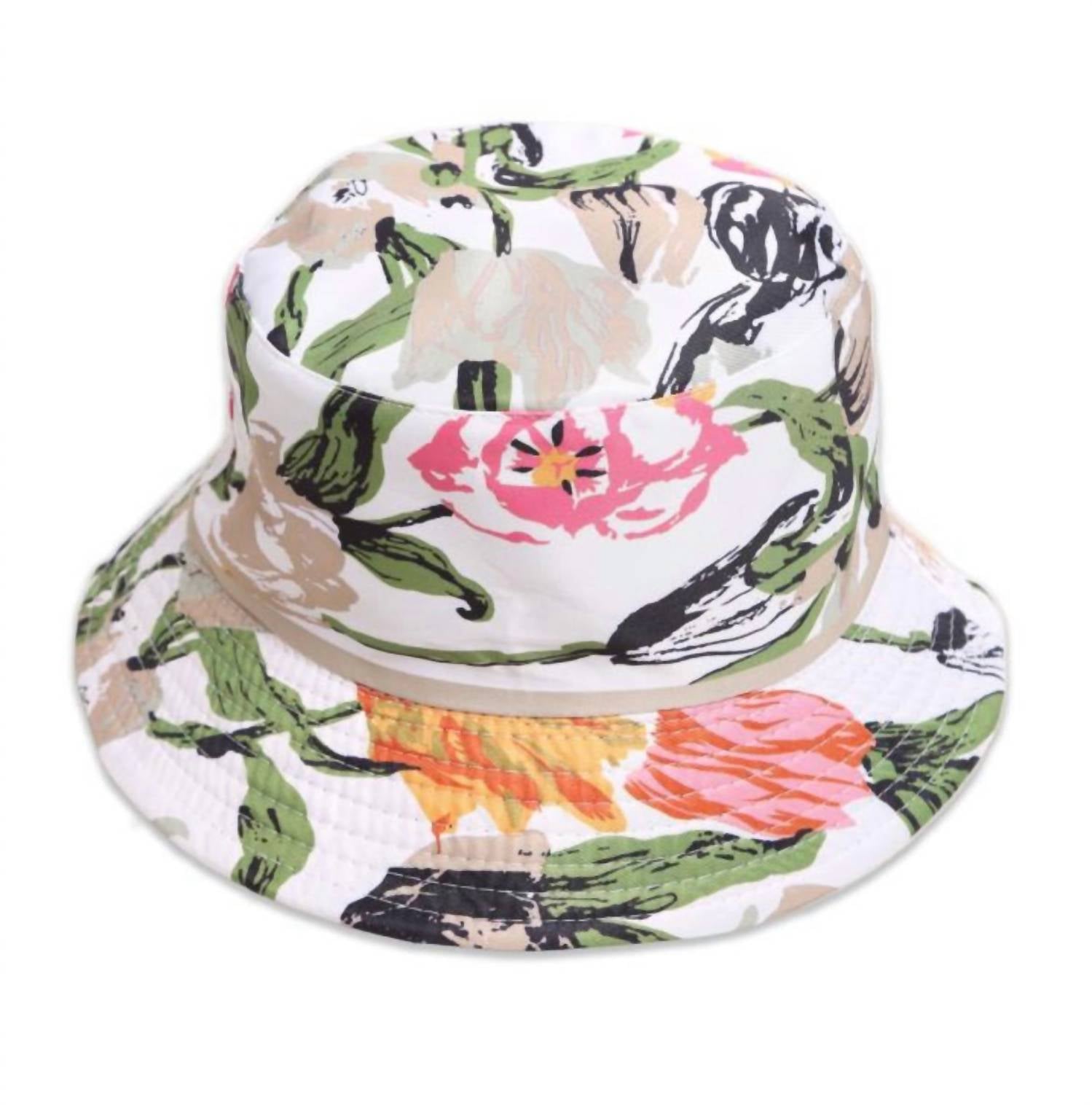 Melissa Masse - Women's Print Bucket Hat - accessories - hats - white
