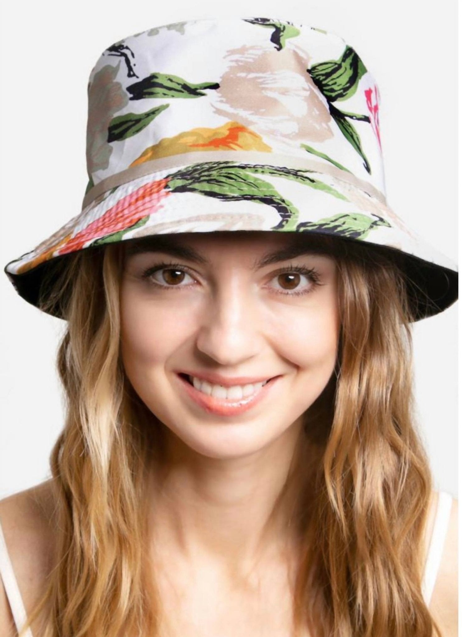 Melissa Masse - Women's Print Bucket Hat - accessories - hats - white