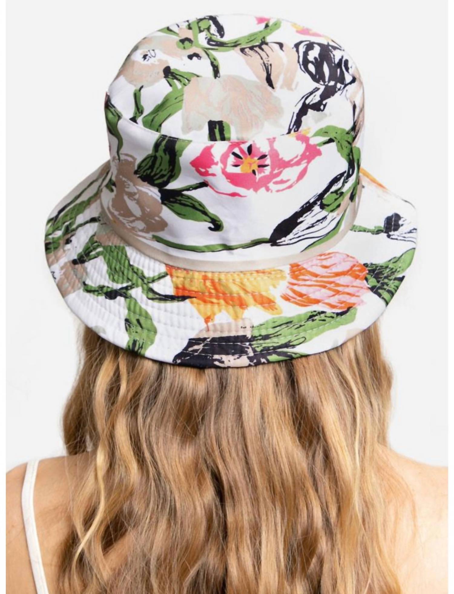 Melissa Masse - Women's Print Bucket Hat - accessories - hats - white
