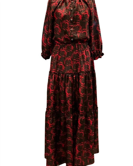 Melissa Masse - Women's Printed Silk 3/4 Sleeves Dress - clothing - dresses - floral