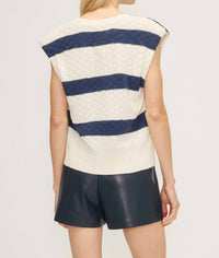 Melissa Nepton - Basil V - neck Vest - blue - clothing - cotton - blend