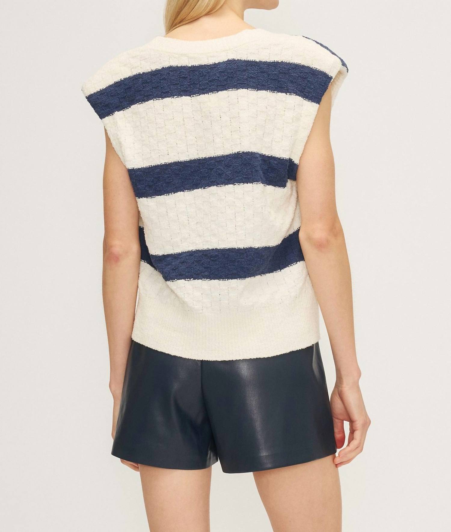 Melissa Nepton - Basil V - neck Vest - blue - clothing - cotton - blend
