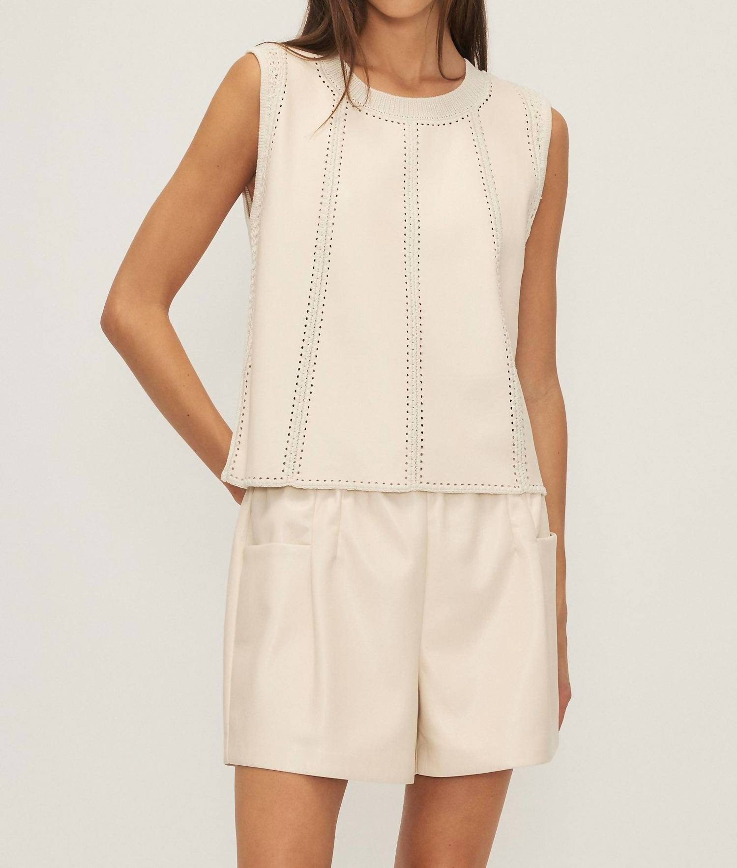 Melissa Nepton - Byron Tank Top - beige - clothing - leather