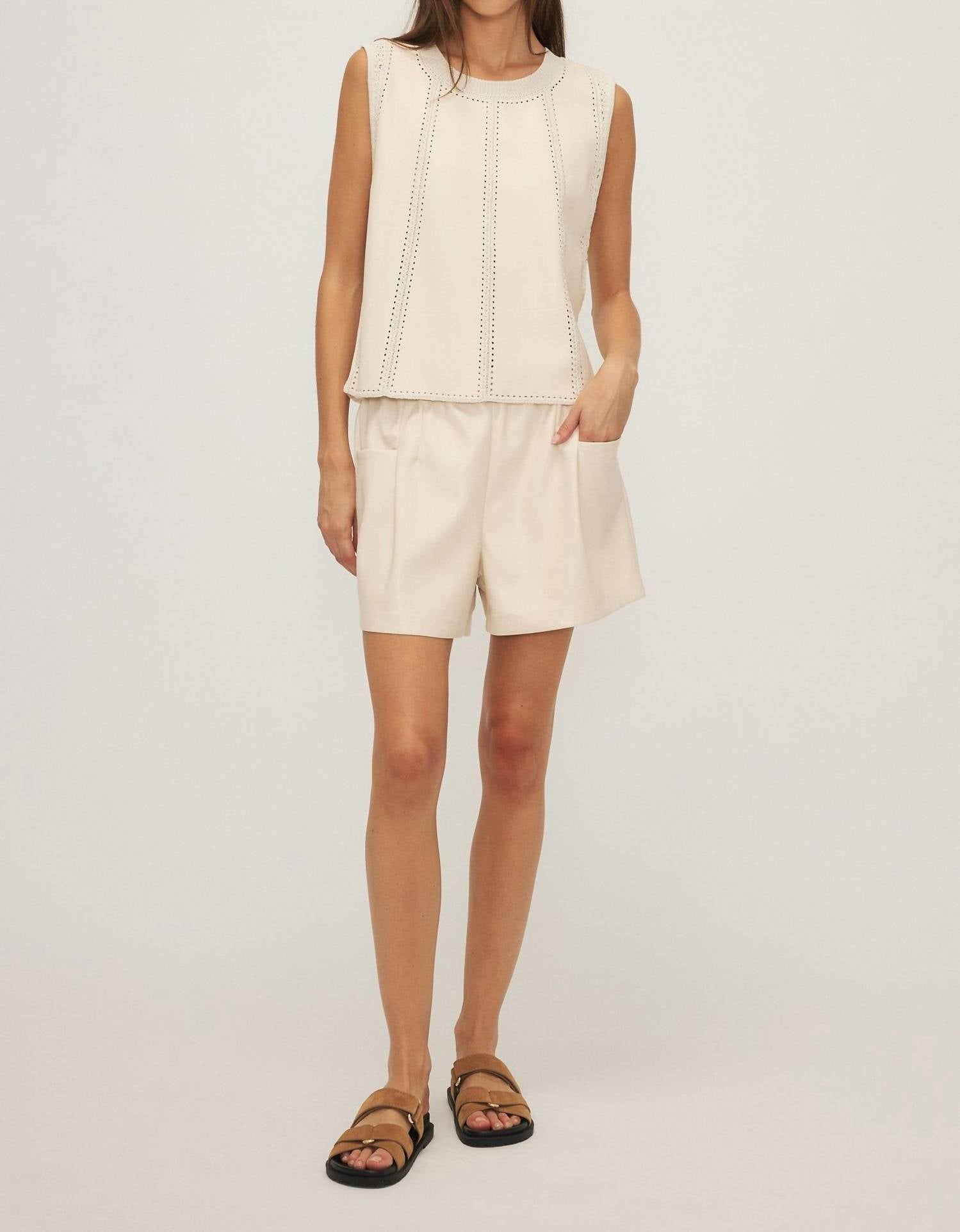 Melissa Nepton - Byron Tank Top - beige - clothing - leather