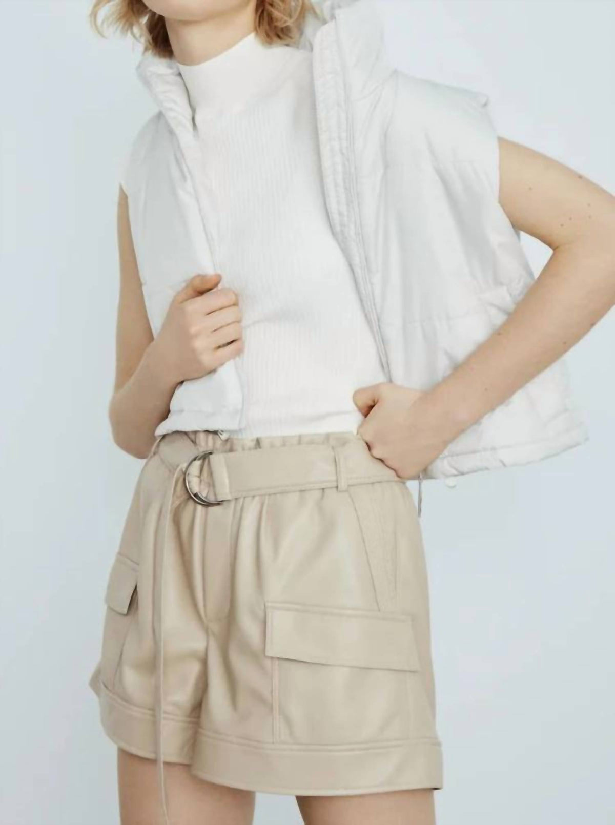 Melissa Nepton - Parker Faux Leather Cargo Short