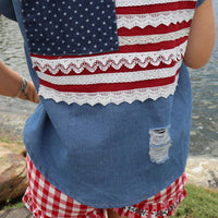 Mello - Denim Flag Top