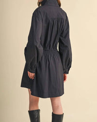 &Merci - Drawstring Waist Utility Mini Dress