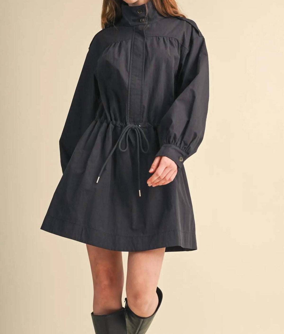 &Merci - Drawstring Waist Utility Mini Dress
