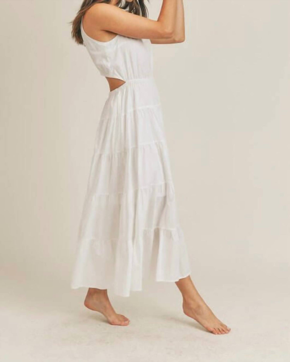&Merci - Elastic Waist Side Cut Out Maxi Dress