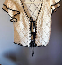 &Merci - Lace-Up Knit Top