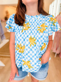 &Merci - Lemon Twist Gingham Top
