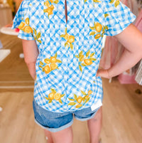 &Merci - Lemon Twist Gingham Top