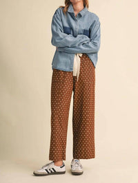&Merci - Polka Dot Wide Leg Cropped Pants