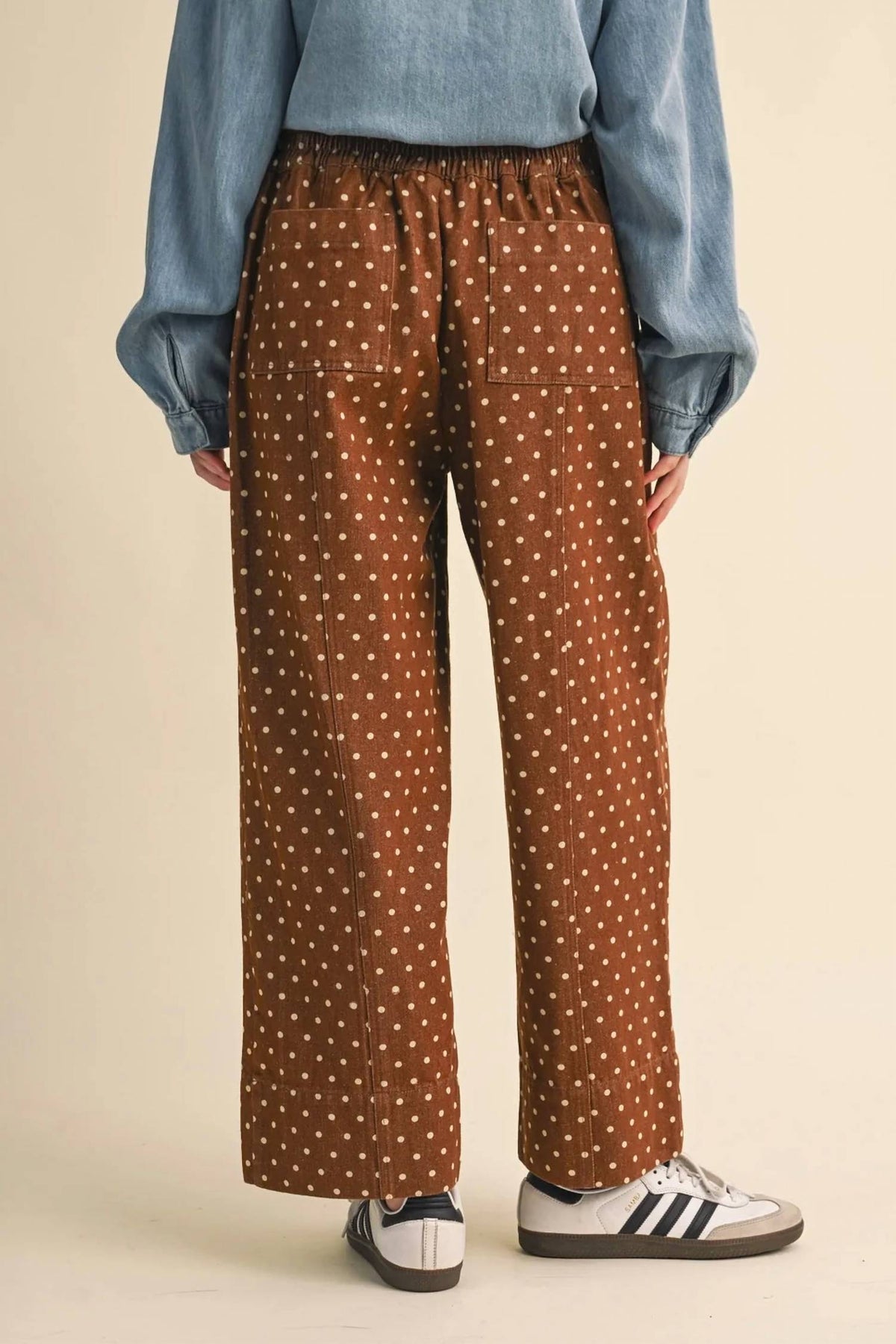 &Merci - Polka Dot Wide Leg Cropped Pants