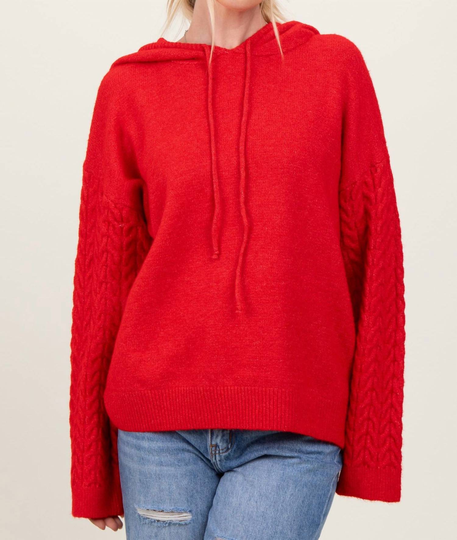 &Merci - Pullover Knit Hoodie - acrylic - clothing - hoodies