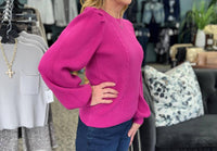 &Merci - Ribbed Puff Sleeve Sweater