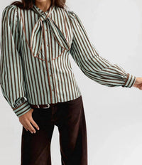 &Merci - Striped Button Down Top
