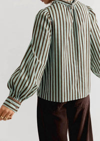 &Merci - Striped Button Down Top