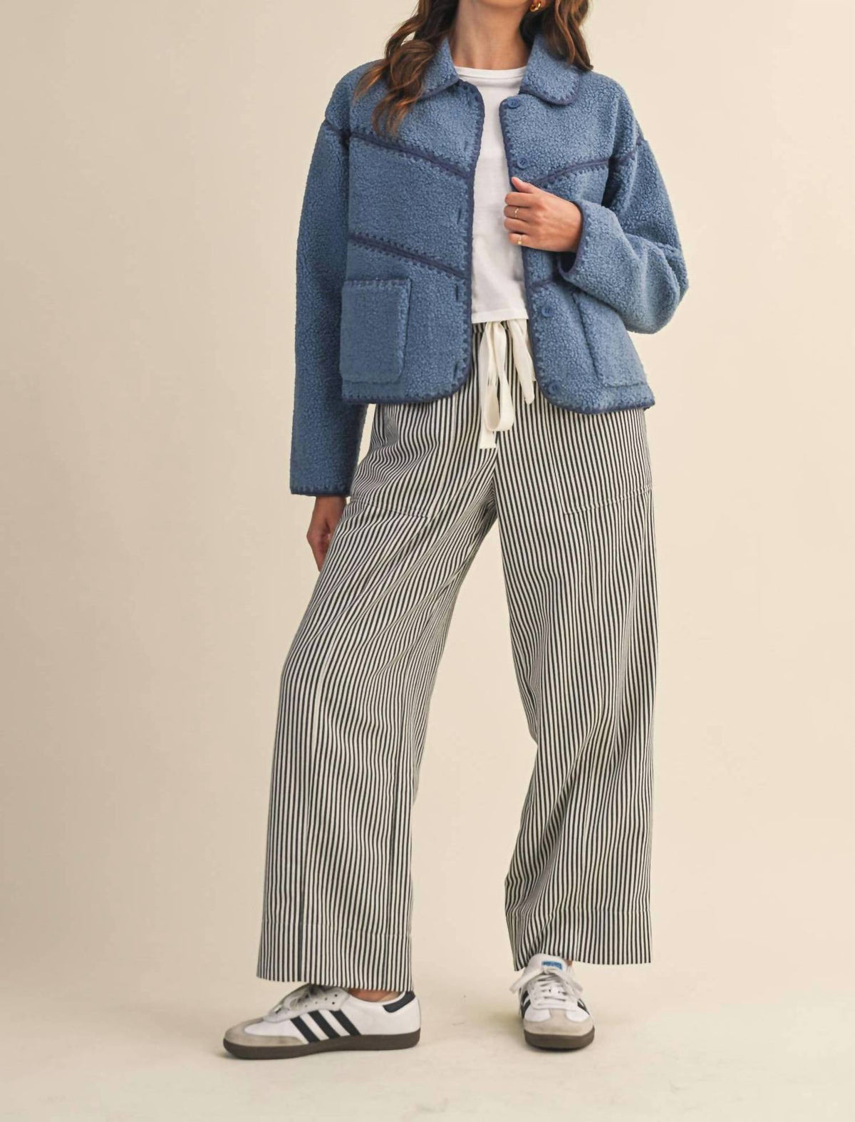 &Merci - Striped Wide Leg Pants