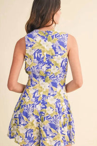 &Merci - Tropical Floral Pleated Romper