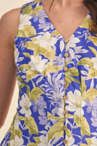 &Merci - Tropical Floral Pleated Romper