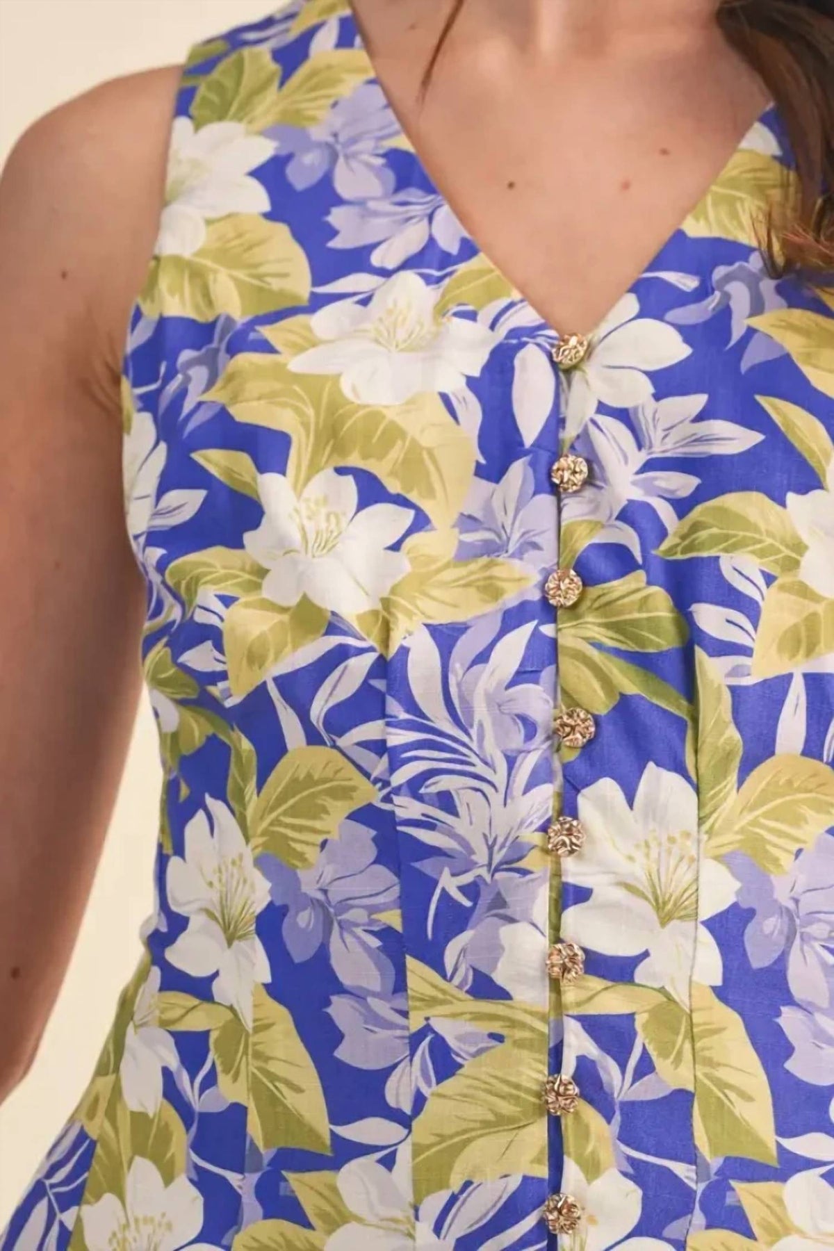 &Merci - Tropical Floral Pleated Romper