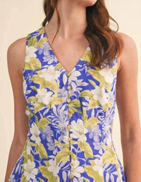 &Merci - Tropical Floral Pleated Romper