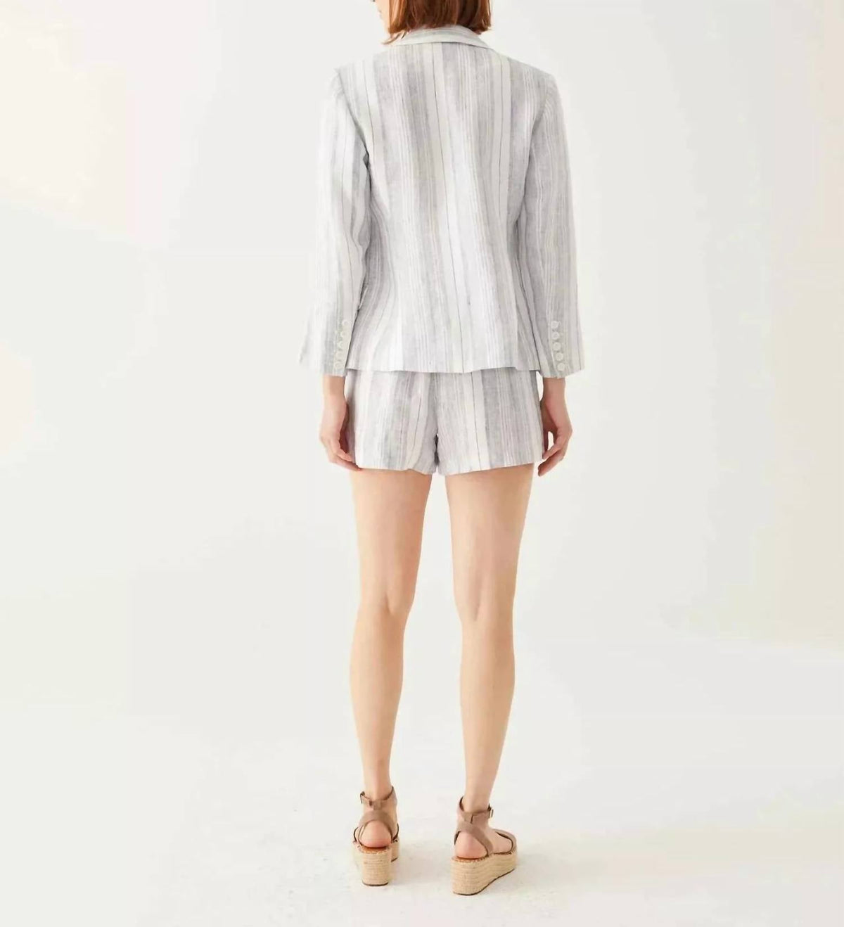 Mersea - Como Linen Short - blue - clothing - high - waist