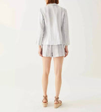 Mersea - Como Linen Short - blue - clothing - high - waist