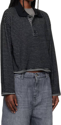 Mfpen - Check Cropped Long Sleeve Polo
