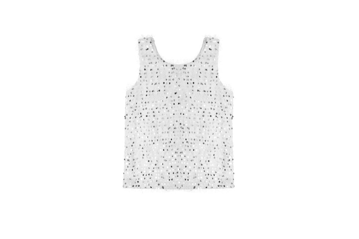 Mia - Girl's Sequin Eyelash Top